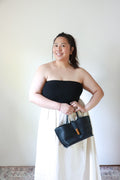 Nadine Strapless Mixed Media Dress