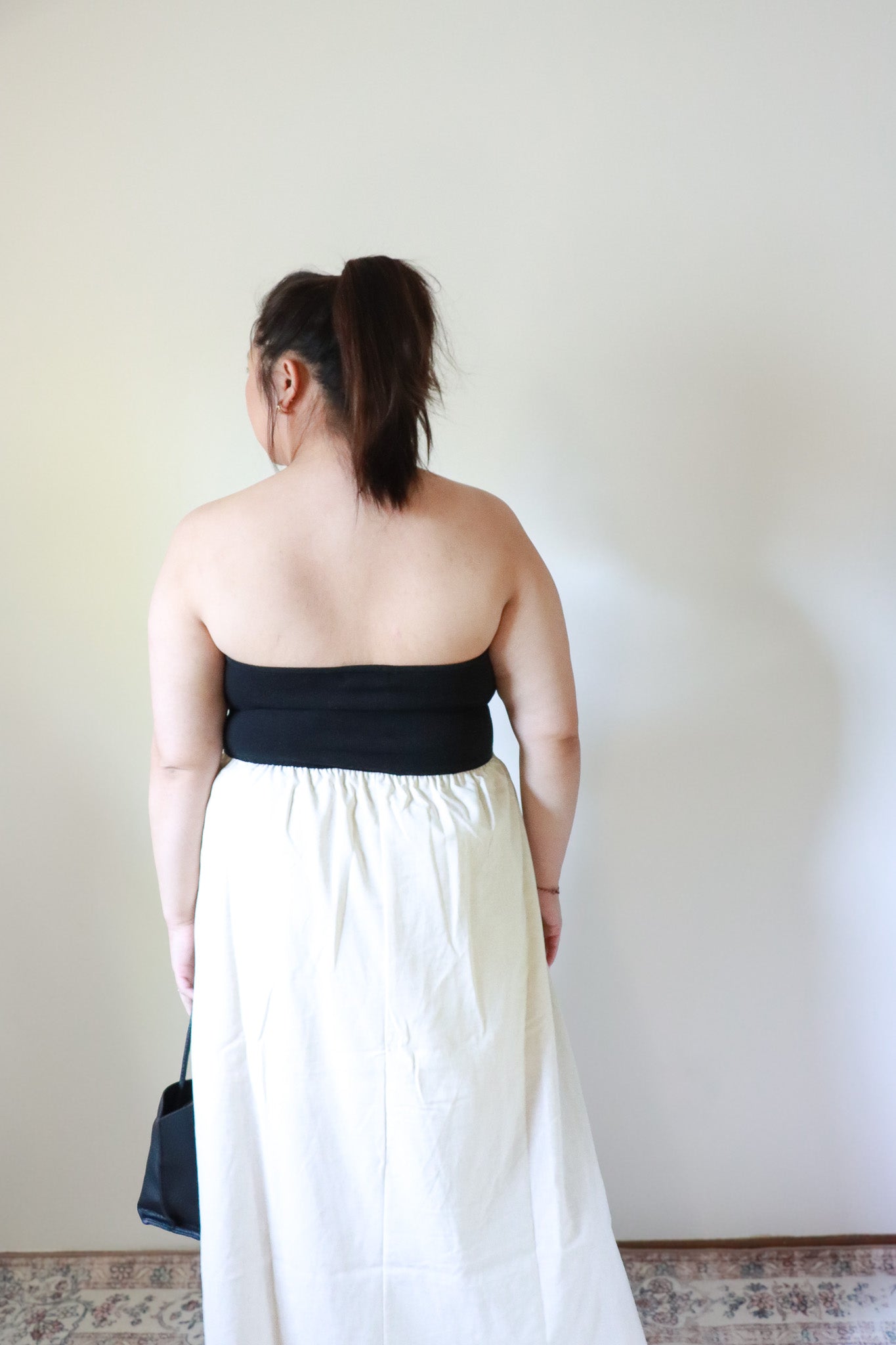 Nadine Strapless Mixed Media Dress