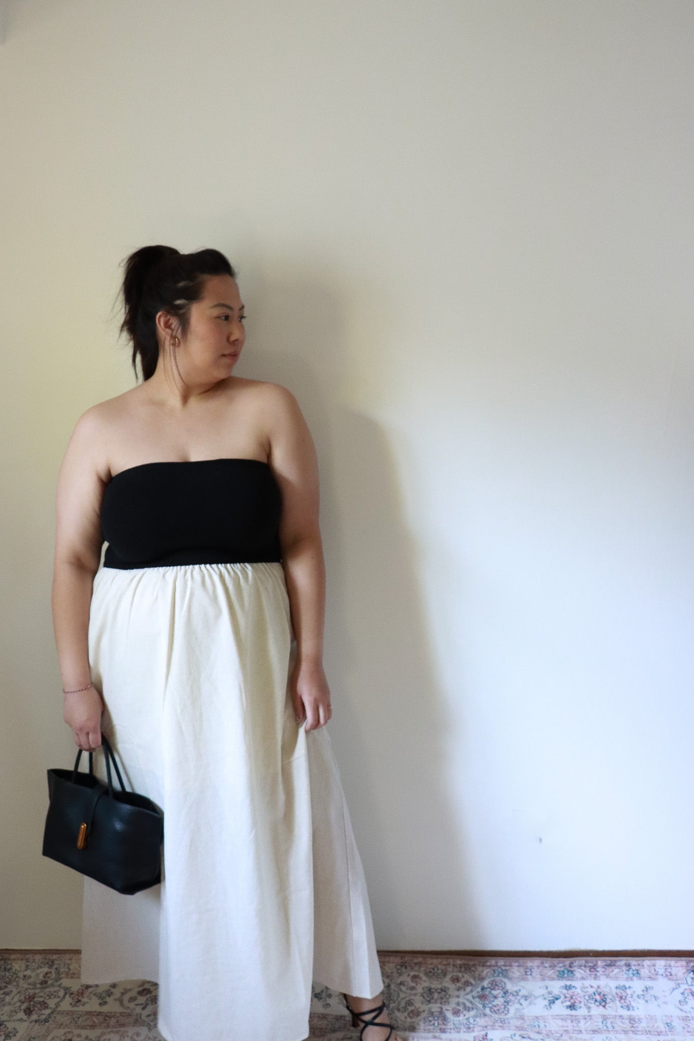 Nadine Strapless Mixed Media Dress